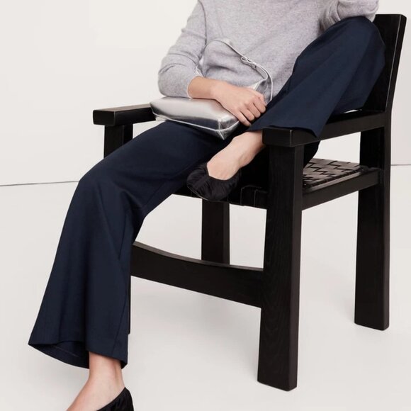 NWT Banana Republic Navy High-Rise Wide-Leg Cropped Everywhere Ponte Pant - Picture 3 of 7